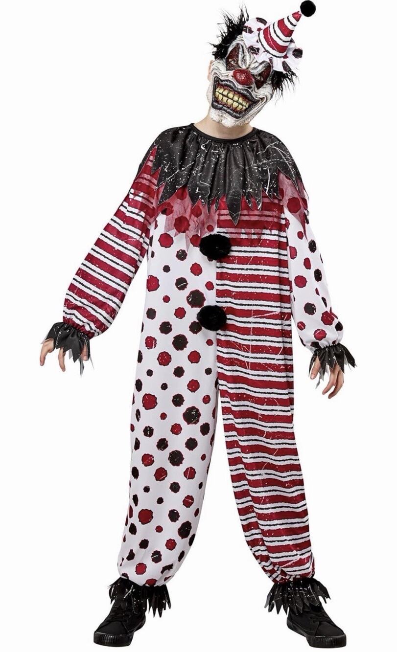 Rubies Creepy Clown Costume For Kids Boys Medium